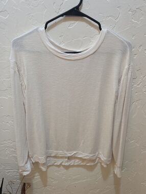 LOFT Lightweight Soft Ivory Crewneck Sweatshirt